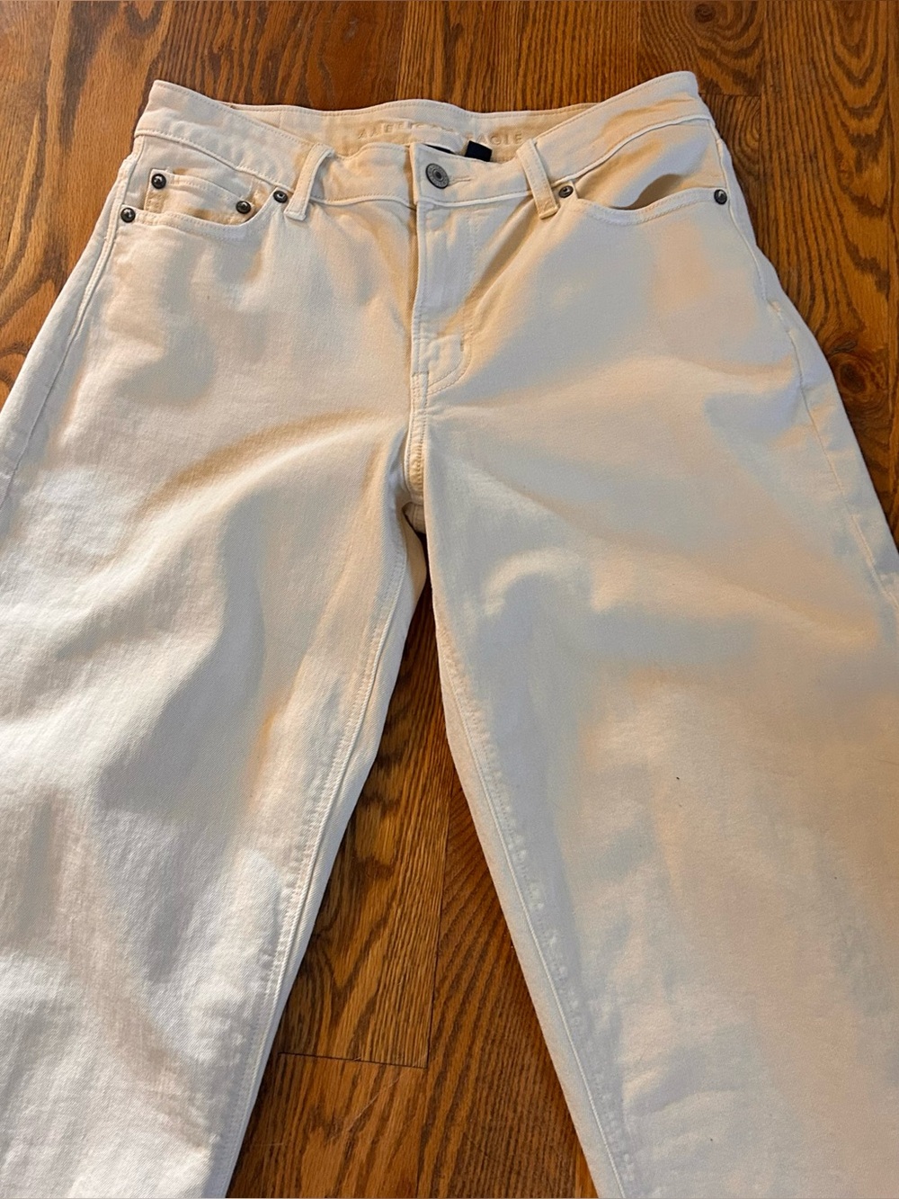 AE Stretch Barrel Jean, ecru denim, size 4 - Picture 3 of 8